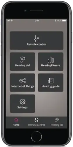 Celular com App da Oticon